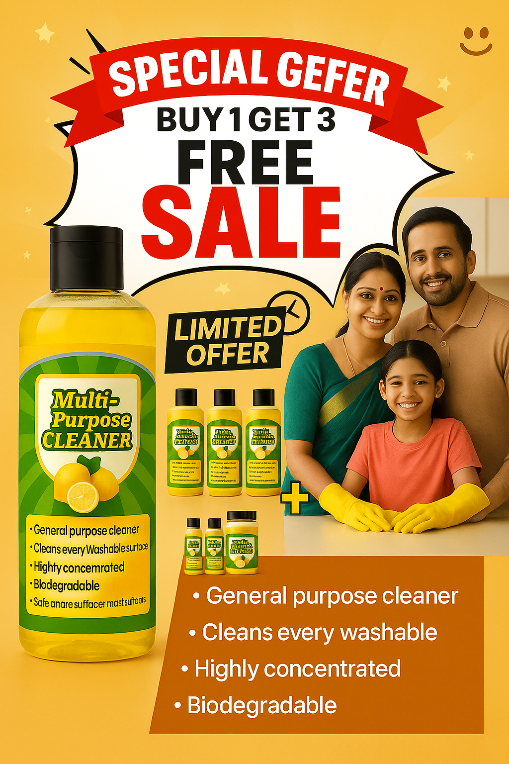 Powerful Multifunctional Cleaner (Buy 1 Get 3 Free)
